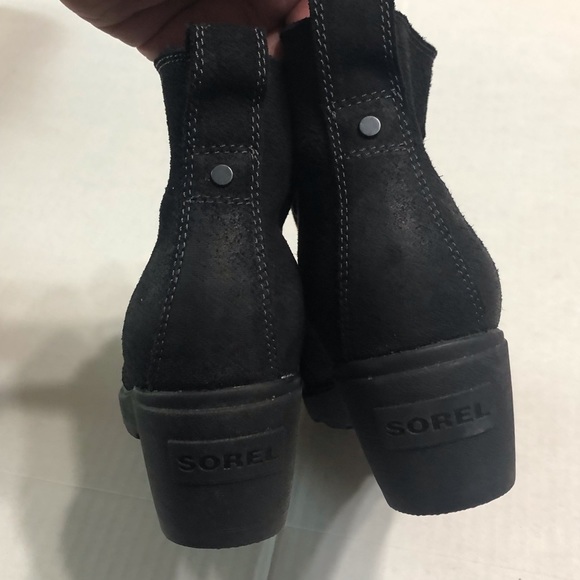 Sorel Black Lace Up Wedge Boots - Picture 4 of 10